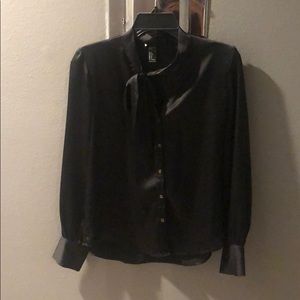 COPY - Forever 21 Faux Satin Button Down Top w/necktie